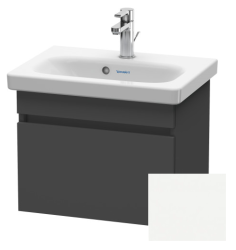Тумба/шкафчик для консоли/столешницы Duravit DuraStyle под раковину 60х54,8х51,2 см, подвесная, ДСП, цвет: графит/белый матовый, 1 выдвижной ящик, прямоугольная