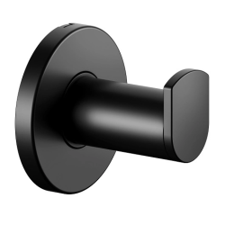 Крючок одинарный Keuco Plan настенный, латунь, форма округлая, для полотенец/халатов в ванную/туалет/душевую кабину, цвет черный матовый