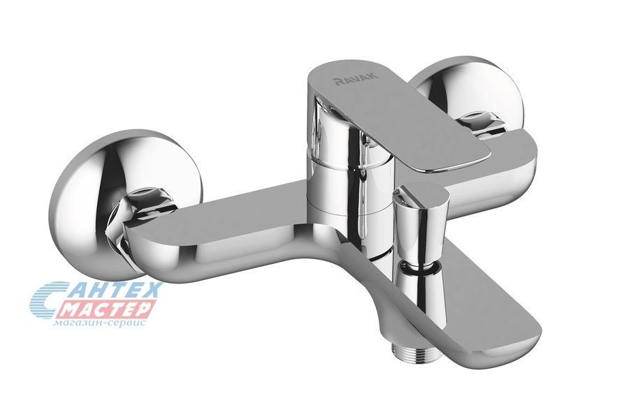 Смеситель для ванны/душа Ravak CL 022.00/150 однорычажный, керамический, настенный, излив фиксированный 160 мм, латунь, цвет хром, короткий, универсальный, горизонтальный, рычажный, кран, комплект, сантехника, размер, характеристики, высота