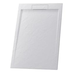 Душевой поддон RGW Stone Tray STL, 80х160х2,5 см, прямоугольный, из искусственного камня, низкий, цвет: белый, с антискользящим рельефным покрытием, с бортиком