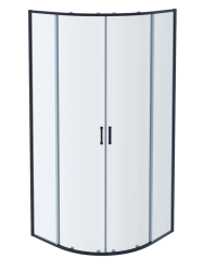 Душевой уголок Aquatek 1/4 круга 90х90 см, двери раздвижные, стекло прозрачное, профиль оружейная сталь, без поддона, угловой, стекло закаленное