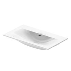 Раковина DURAVIT Viu WonderGliss 83х49х18,5 см, подвесная, прямоугольная, санфарфор, цвет белый, без отверстия под смеситель, антигрязевое покрытие, слив/перелив