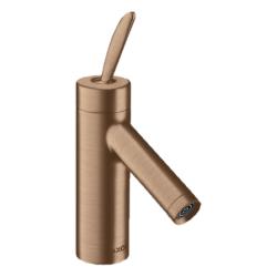 Смеситель для раковины Axor Starck Classic 70, однорычажный, фиксированный излив, длина излива 10,6 см, керамический, латунь, цвет шлифованное красное золото, с незапираемым сливным набором