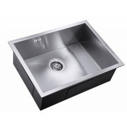 Мойка кухонная ZorG St Hammer X, 58х44х18 см, нержавеющая сталь, прямоугольная, цвет: сатин, без отверстия под смеситель, без крыла, слив-перелив, врезная