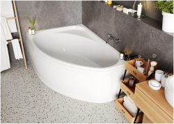Ванна VAGNERPLAST HAPI 170x110 Left угловая, акрил, цвет- белый, (без гидромассажа, рамы, сифона, фронтальной панели), асимметричная, левосторонняя