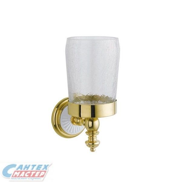 Стакан для зубных щеток Boheme Palazzo Bianco подвесной одинарный золото 10104