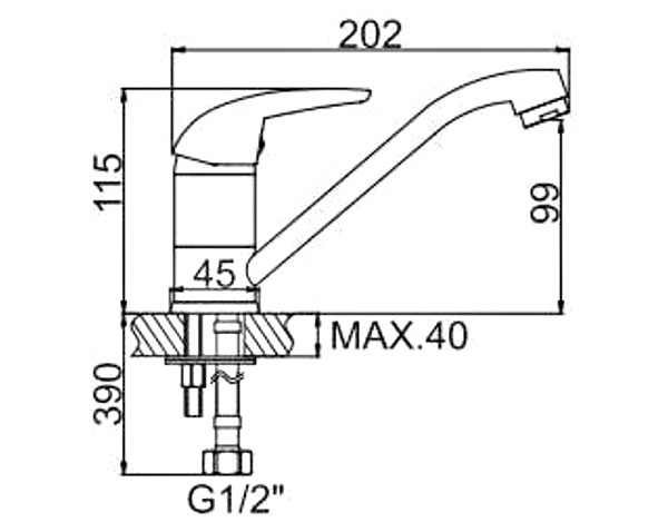 Смеситель для кухни/мойки LEDEME L4538-B однорычажный, поворотный, керамический, длина излива 166 мм, высота 101 мм, силумин, цвет хром 
