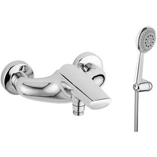 Смеситель для ванны/душа Webert Aria однорычажный, хромированный, настенный, излив 196 мм, неповоротный, латунь, цвет хром