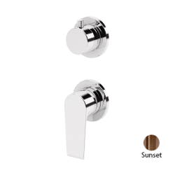 Смеситель для душа Cezares Nautic, встраиваемый, на 2 выхода, однорычажный, без излива, керамический, латунь, внутренний (скрытый монтаж), цвет Sunset