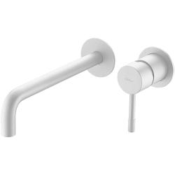 Смеситель для раковины/умывальника Boheme Uno, встраиваемый, однорычажный, неповоротный, керамический, длина излива 200 мм, латунь, цвет белый матовый