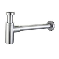 Сифон для раковины Raglo R600.20, бутылочный, без выпуска, 1 1/4" горизонтальный/боковой выпуск (в стену), латунь, цвет хром, для раковины/умывальника 