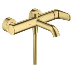 Смеситель для ванны Axor Citterio M, однорычажный, настенный, наружнего/внешнего монтажа, неповоротный, латунный, длина излива 20 см, керамический, цвет шлифованная медь, без душевого шланга/лейки