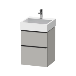 Тумба под раковину Duravit D-Neo, 48,4х44,2х62,5 см, подвесная, 2 выдвижных ящика, ДСП, цвет: бетонно-серый, шкафчик навесной, прямоугольная, правая/левая, в ванную комнату
