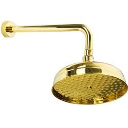 Верхний душ Boheme Imperiale, настенный монтаж, круглый, с 1 режимом, размер 20,8 см, латунь, цвет: золото, для душа/ванной