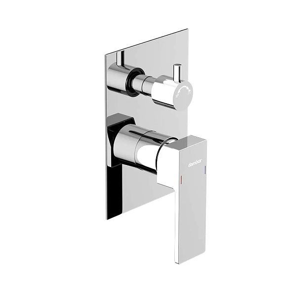 Душевая система Damixa Gala встраиваемая, цвет хром, комплект: смеситель/тропический душ прямоугольный (с верхней лейкой)/лейка/шланг/штанга, латунь/ABS-пластик/ПВХ, скрытого монтажа 