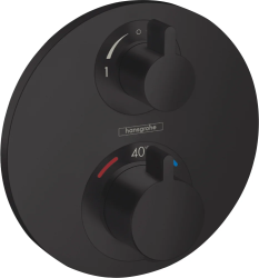 Смеситель для душа Hansgrohe Ecostat S, термостатический, скрытого монтажа, настенный, без излива/шланга/лейки, латунь, цвет черный матовый