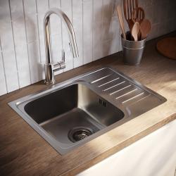 Мойка кухонная IDDIS Sound, 60,5х44х18 см, нержавеющая сталь, прямоугольная, цвет сатин шелк,, без отверстия под смеситель, с крылом, оборачиваемая Мойка кухонная IDDIS Sound, 60,5х44х18 см, нержавеющая сталь, прямоугольная, цвет сатин шелк,, без отверстия под смеситель, с крылом, оборачиваемая