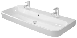 Раковина DURAVIT ME by Starck WonderGliss 123х49х18 см, подвесная, прямоугольная, санфарфор, цвет белый шелковисто-матовый, с 2 отверстиями под 2 смесителя, антигрязевое покрытие, слив/перелив