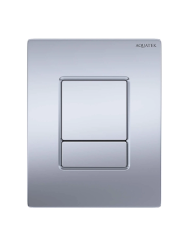 Кнопка смыва Aquatek Pneumo N прямоугольная, цвет хром матовая, пластик, клавиша управления (клавиши прямоугольные) для сливного бачка, инсталляции унитаза, двойная, пневматическая, панель, размер 156х197х10 мм