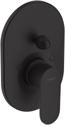 Смеситель для ванны Hansgrohe Vernis Blend скрытого монтажа, настенный/встраиваемый, однорычажный, латунный, без излива, овальный, керамический, цвет матовый черный, без душевого шланга/лейки