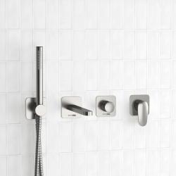 Смеситель для ванны/душа WasserKRAFT Spree, однорычажный, встраиваемый, керамический, неповоротный, длина излива 218 мм, латунь, цвет никель