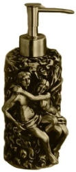 Дозатор жидкого мыла Art&Max Romantic, настольный, латунь, форма округлая, для мыла в ванную/туалет/душевую кабину, цвет бронза