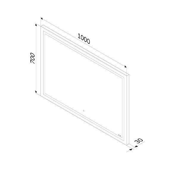 Зеркало Am.Pm Gem 100х70 см с LED/ЛЕД-подсветкой, прямоугольное, ИК-сенсор, для ванны, навесное/подвесное/настенное