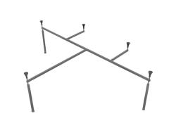 Каркас Koller Pool Montana, 150х105 см, для ванны, металлический, цвет серый, шесть ножек, асимметричный, правый/левый правосторонний/левосторонний, универсальный для ванны