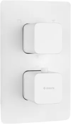 Смеситель для душа Deante BOX SQUOVAL, термостатический, встраиваемый, латунь, без излива, керамический, цвет белый, внешняя часть, скрытого монтажа