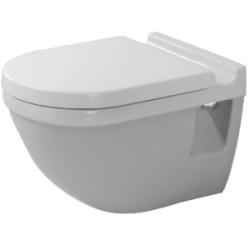 Унитаз Starck 3  54х36х40 см, подвесной, цвет белый, санфарфор, овальный, горизонтальный (прямой) выпуск, с полочкой антивсплеск, под скрытый бачок, ободковый, без сиденья, для туалета/ванной комнаты