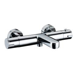 Смеситель для ванны/душа Olives Termo термостатный 34200TM керамический, настенный, излив фиксированный 201 мм, латунь, цвет хром 34200TM