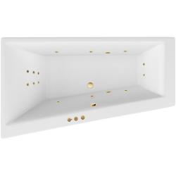 Ванна Excellent Sfera Slim SMART, 170х100 см, акриловая, цвет- белый/золото, (с гидромассажем), с каркасом, асимметричная, левосторонняя, левая, приставная/встраиваемая