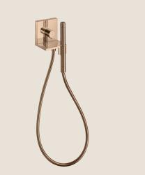Душевой гарнитур AXOR ShowerSolutions 120/120, комплект: запорный клапан/модуль ручного душа/ручной душ-«палочка»/шланг для душа, цвет полированное красное золото, скрытого монтажа, квадратный, настенный, для душа/ванной