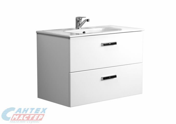 Тумба Roca Victoria Nord 80 подвесная с двумя ящиками белый с раковиной Victoria 80