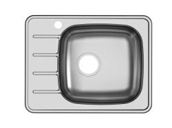 Мойка Ukinox Гранд, 60х48 см, врезная, стальная, прямоугольная, цвет нержавеющая сталь, с отверстием под смеситель, слив-перелив, с крылом, правая/правосторонняя, для кухни