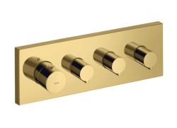 Смеситель для душа Axor Starck ShowerCollection 360/120, термостатический, скрытого монтажа, настенный, без излива/шланга/лейки, прямоугольный, латунный, цвет полированное золото, с термостатом, встроенный/встраиваемый/термостатный