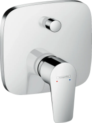 Смеситель для ванны Hansgrohe Talis E скрытого монтажа, настенный/встраиваемый, однорычажный, латунный, без излива, квадратный, керамический, цвет хром, без душевого шланга/лейки