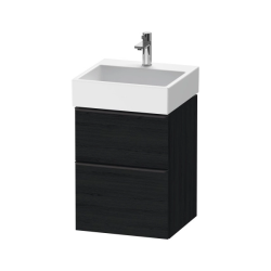 Тумба под раковину Duravit D-Neo, 48,4х44,2х62,5 см, подвесная, 2 выдвижных ящика, ДСП, цвет: дуб черный, шкафчик навесной, прямоугольная, правая/левая, в ванную комнату