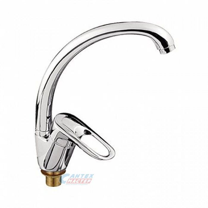 Смеситель для кухни/мойки Ledeme H04 однорычажный, керамический, с поворотным изливом, длина 210 мм, латунь, цвет хром, кухонный, хромированный, вертикальный, однорукий, одноручный, однозахватный, одноручковые, кран, комплект, сантехника