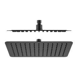 Верхний душ RGW Shower Panels SP-82В,  потолочный монтаж, квадратный, с 1 режимом, размер 25х25 см, нержавеющая сталь, цвет: черный, для душа/ванной