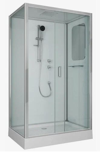 Душевая кабина 120х80х210 см Niagara Premium (правая) поддон низкий, прямоугольная, угловая, стекло прозрачное, заднее белое, крыша стеклянная, без гидромассажа, с верхним душем
