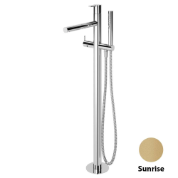 Смеситель для ванны/душа Cezares Leaf, напольный, однорычажный, неповоротный, длина 262 мм, керамический, латунь, цвет Sunrise