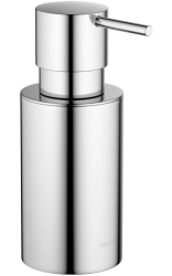 Дозатор жидкого мыла Aquatek Оберон настольный, нержавеющая сталь/латунь, форма округлая, для мыла в ванную/туалет/душевую кабину, цвет хром