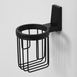 Держатель для освежителя воздуха WasserKRAFT Abens, настенный, металлический, округлый, для освежителя в ванную комнату/туалет, цвет черный