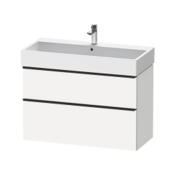 Тумба под раковину Duravit D-Neo, 98,4х44,2х62,5 см, подвесная, 2 выдвижных ящика, ДСП, цвет: белый матовый, шкафчик навесной, прямоугольная, правая/левая, в ванную комнату
