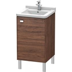 Тумба под раковину Duravit Brioso, 46х44,5х69,3 см, напольная, цвет: орех темный/хром, 1 распашная дверца/одностворчатая, стеклянная полка, ДСП, прямоугольная, правая, в ванную комнату