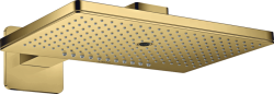 Верхний душ AXOR ShowerSolutions 460/300 3jet, с держателем, с квадратной розеткой, настенный монтаж, прямоугольный, с 3 режимами, размер 46,6х30 см, металлический, цвет: полированное золото, для душа/ванной