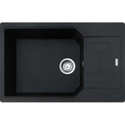 Мойка кухонная Franke URBAN UBG 611-78L, 78х50 см, врезная, искусственный гранит (Fragranite+), прямоугольная, цвет оникс, без отверстия под смеситель, с крылом, оборачиваемая