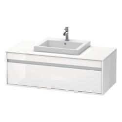 Тумба под раковину для консоли/столешницы Duravit Ketho 120х55х42,6 см, подвесная, ДСП, цвет: белый глянец, 1 выдвижной ящик, для встраиваемой сверху раковины, прямоугольная