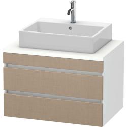 Тумба под раковину для консоли/столешницы Duravit DuraStyle 80х54,8х51,2 см, подвесная, ДСП, цвет: лен/белый матовый, 2 выдвижных ящика, прямоугольная